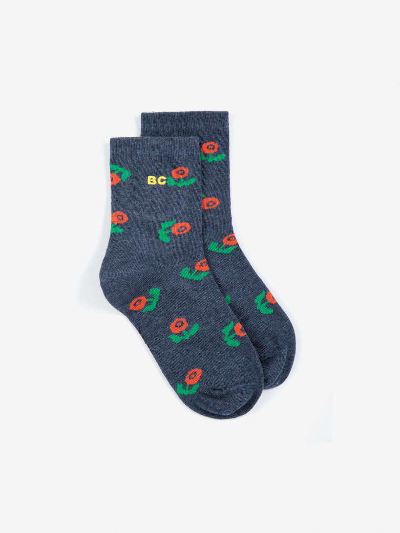 Bobo Choses - kids - stamp bloom short socks