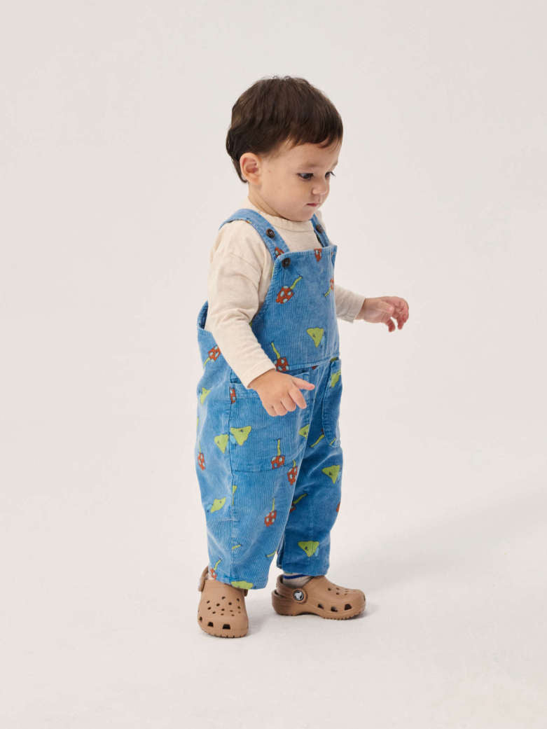 Bobo Choses - baby - mush monster duo allover corduroy overalls