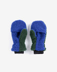 Bobo Choses - kids - color block sheepskin mittens - green/blue