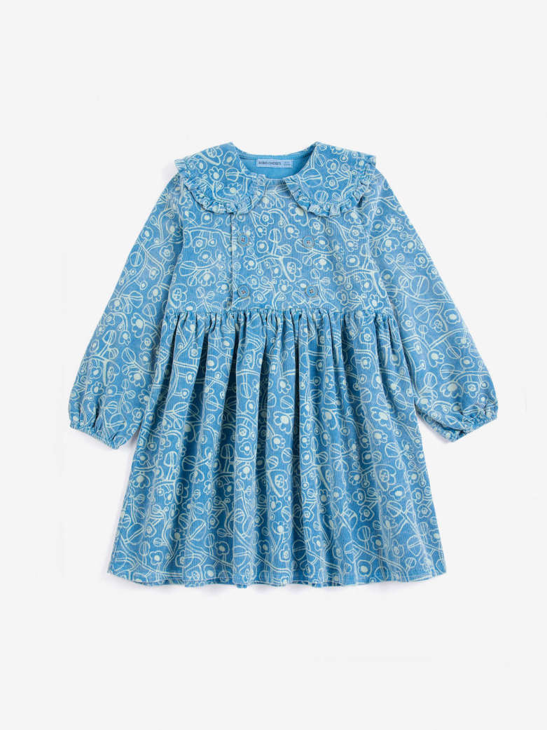 Bobo Choses - kids - sketchy flowers corduroy dress
