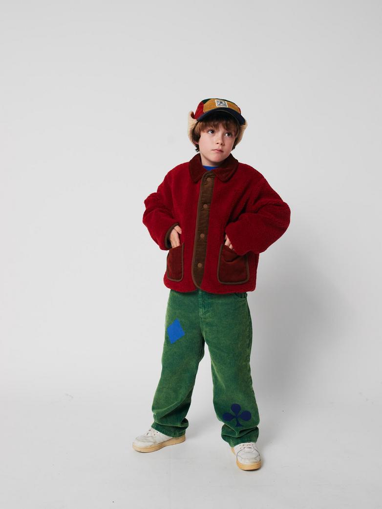 Bobo Choses - kids - tiles reversible sheepskin jacket - multicolor