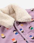 Bobo Choses - baby - game pawns allover reversible sheepskin jacket - lavender