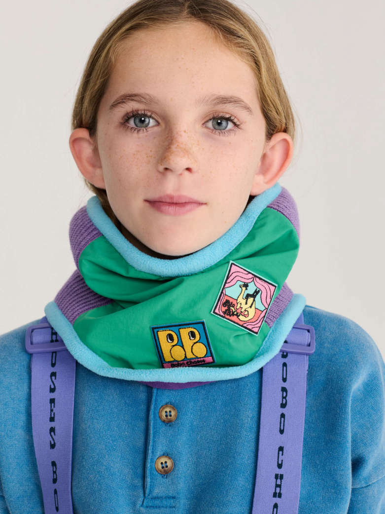 Bobo Choses - kids - color block neck warmer - taxi taurus