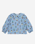 Bobo Choses - baby - game pawns allover denim blouse - light blue