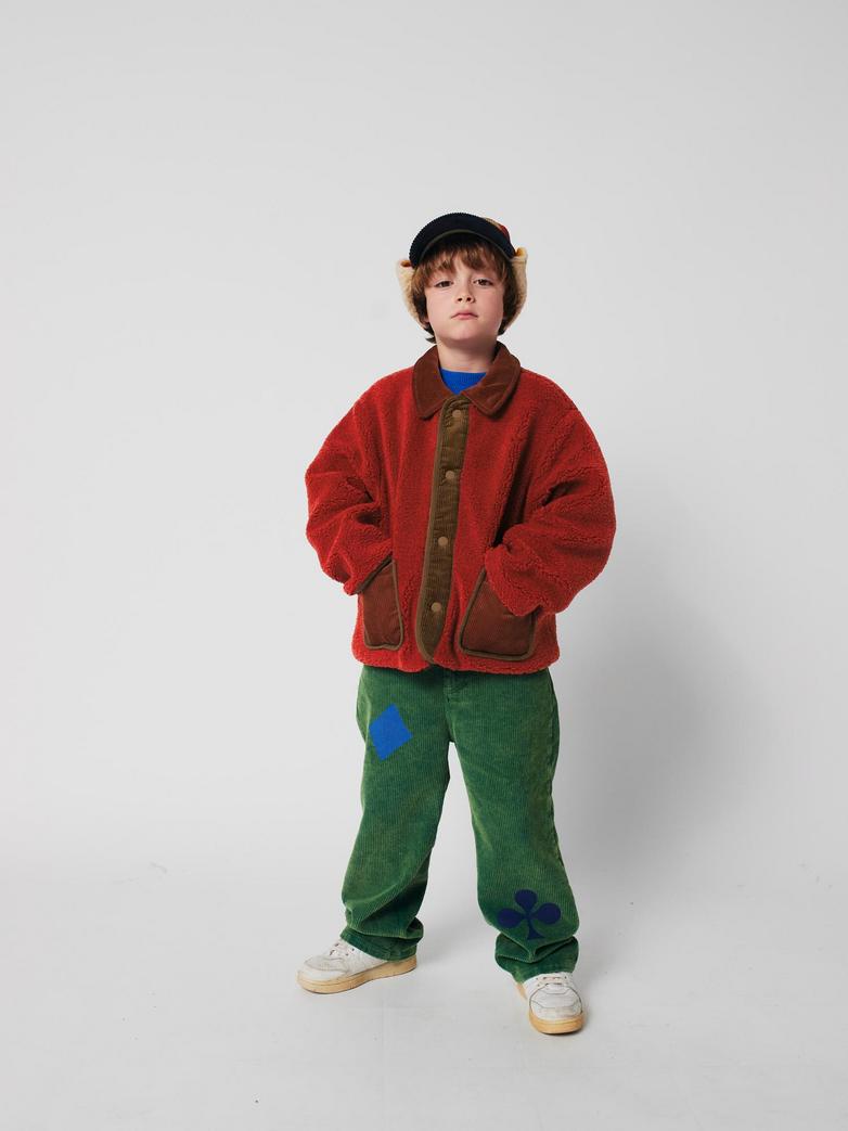 Bobo Choses - kids - tiles reversible sheepskin jacket - multicolor