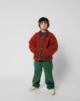 Bobo Choses - kids - tiles reversible sheepskin jacket - multicolor