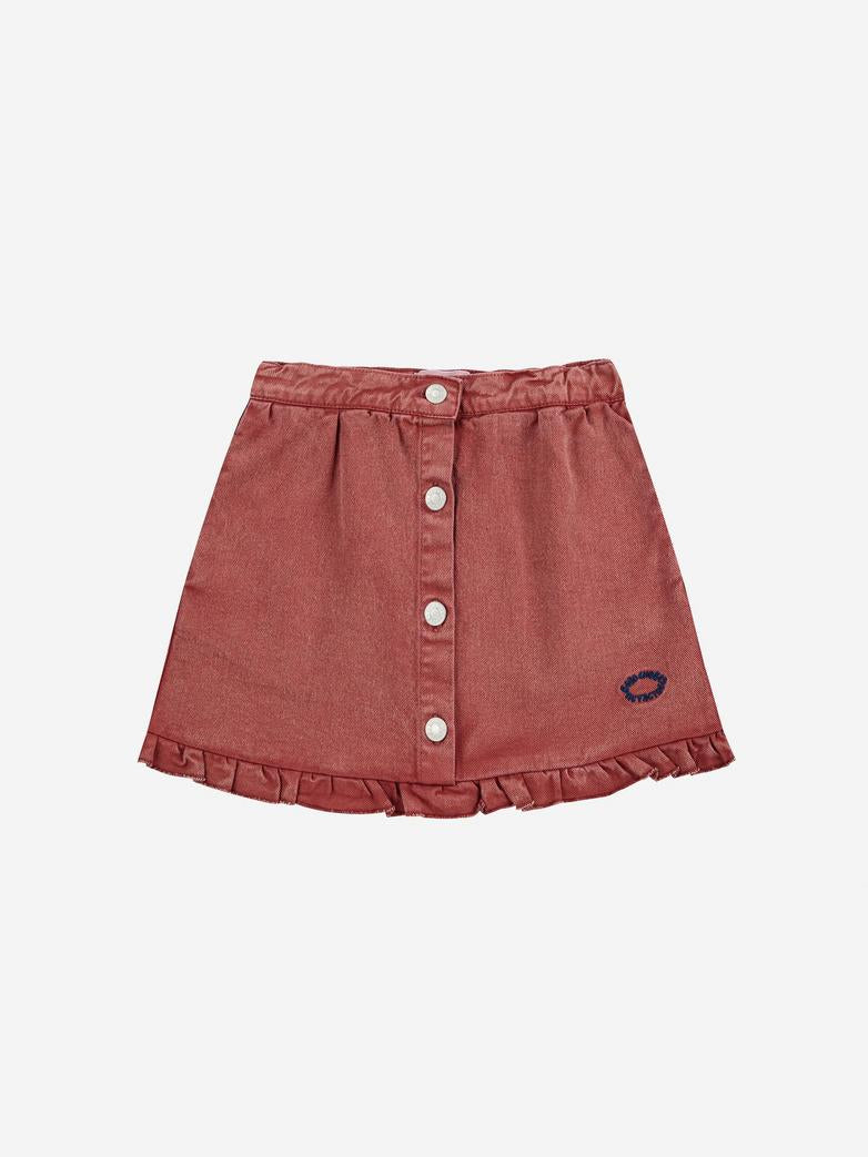 Bobo Choses - kids - tic tac toe ruffle skirt - brown