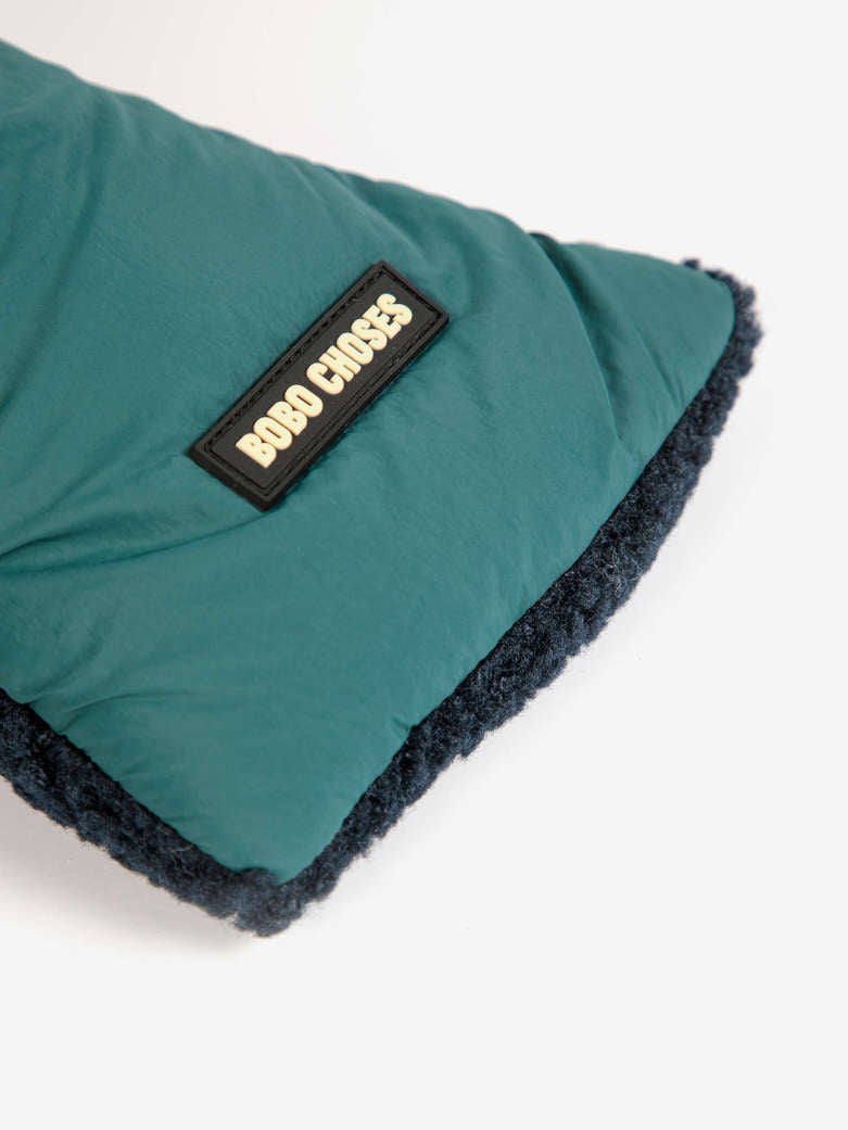 Bobo Choses - kids - color block sheepskin neck warmer - green/blue