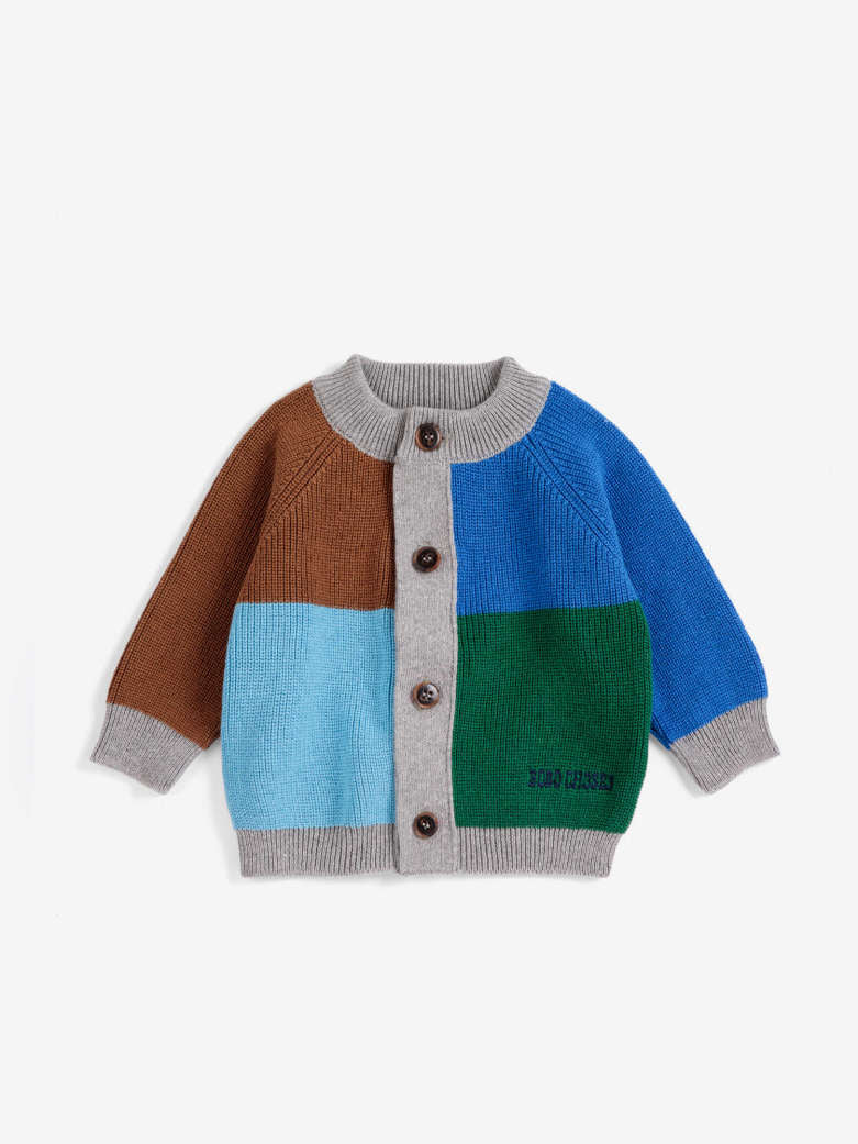 Bobo Choses - baby - color block cardigan