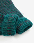 Bobo Choses - kids - stripes knitted gloves - green
