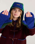 Bobo Choses - kids - color block sheepskin mittens - green/blue