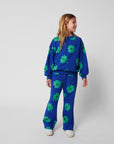 Bobo Choses - kids - lucky clover allover flare joggers - blue