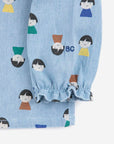 Bobo Choses - baby - game pawns allover denim blouse - light blue