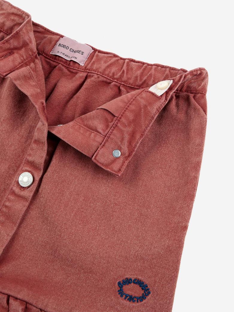 Bobo Choses - kids - tic tac toe ruffle skirt - brown