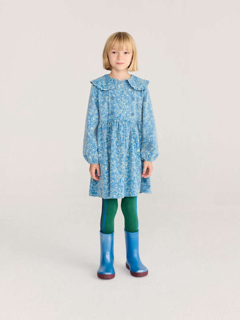 Bobo Choses - kids - sketchy flowers corduroy dress