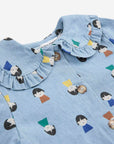Bobo Choses - baby - game pawns allover denim blouse - light blue