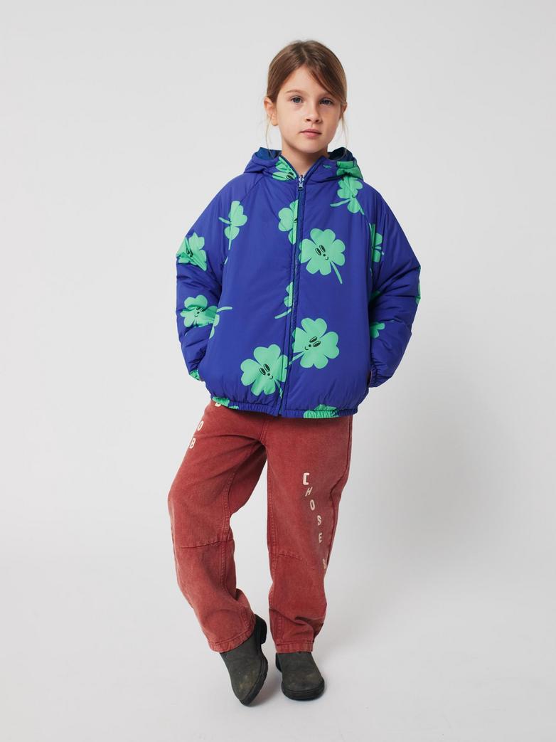 Bobo Choses - kids - lucky clover allover reversible anorak - purple