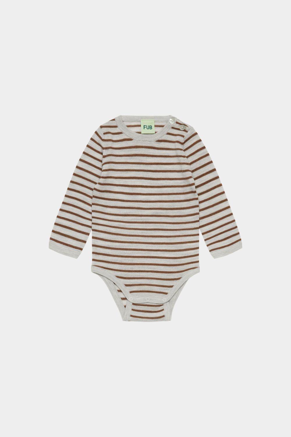 Fub - baby - stripe merino wool body - light grey melange/hazel