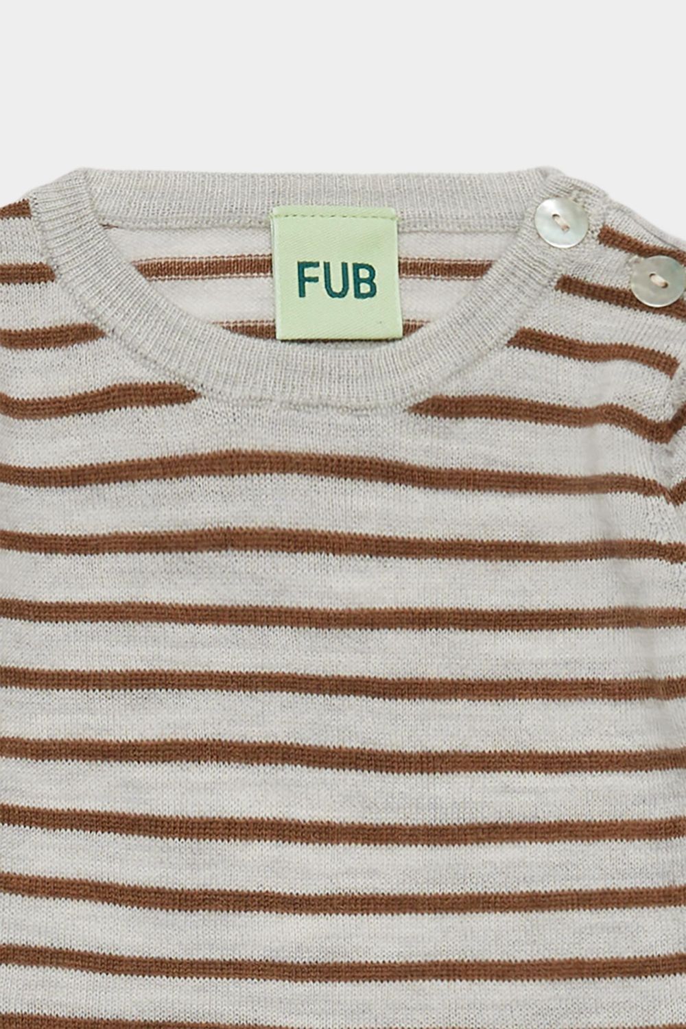 Fub - baby - stripe merino wool body - light grey melange/hazel