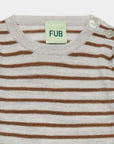 Fub - baby - stripe merino wool body - light grey melange/hazel