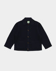 Fub - kids - merino felted polo cardigan - dark navy