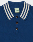 Fub - kids - harlekin merino wool polo - deep indigo