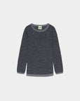 Fub - kids - rib merino top - steel/dark navy