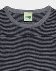 Fub - kids - rib merino top - steel/dark navy