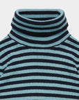 Fub - kids - merino wool rollneck - dark navy/light teal
