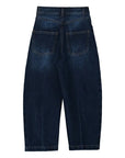 Tangerine - stonewashed barrel pants - indigo