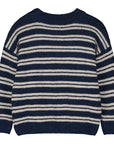Tangerine - Striped knit sweater - navy blue/white