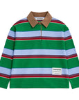 Tangerine - striped longsleeve polo