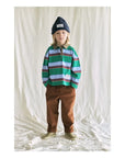 Tangerine - striped longsleeve polo