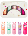 Inuwet - 5 scented lip balms - rainbow tin box