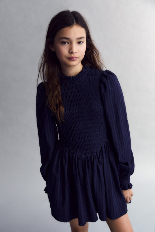 The New Society - Nora TEEN Short Dress - infinite Navy