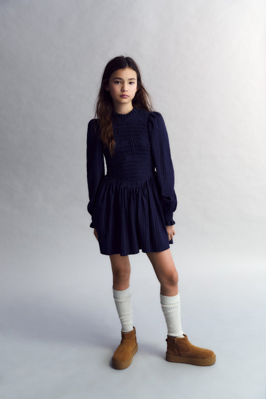The New Society - Nora TEEN Short Dress - infinite Navy