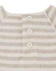 1+ in the family - sasha - fleece striped onesie - beige