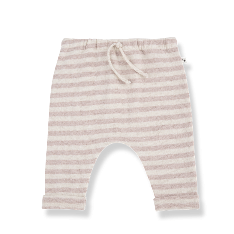 1+ in the family - vicens - fleece striped trousers - nude