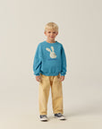 The campamento - kids - rabbit sweatshirt - blue