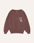 The campamento - kids - rabbit sweatshirt - brown