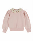 Emile et Ida - kids - crochet collar sweatshirt - peony