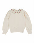 Emile et Ida - kids - crochet collar sweatshirt - creme