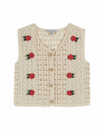 Emile et Ida - kids - crochet sleeveless cardigan - ecru