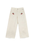 Mipounet - felicia - flower denim pants - ecru