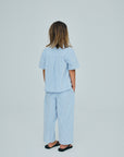 The new society - almond shirt - vista blue stripes