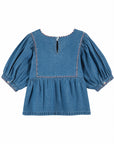 Emile et Ida - embroidered denim blouse - denim light