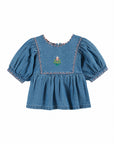 Emile et Ida - embroidered denim blouse - denim light