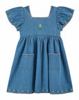 Emile et Ida - denim embroidered dress - denim light
