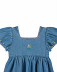Emile et Ida - denim embroidered dress - denim light