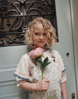 Emile et Ida - embroidered blouse - cream/blue